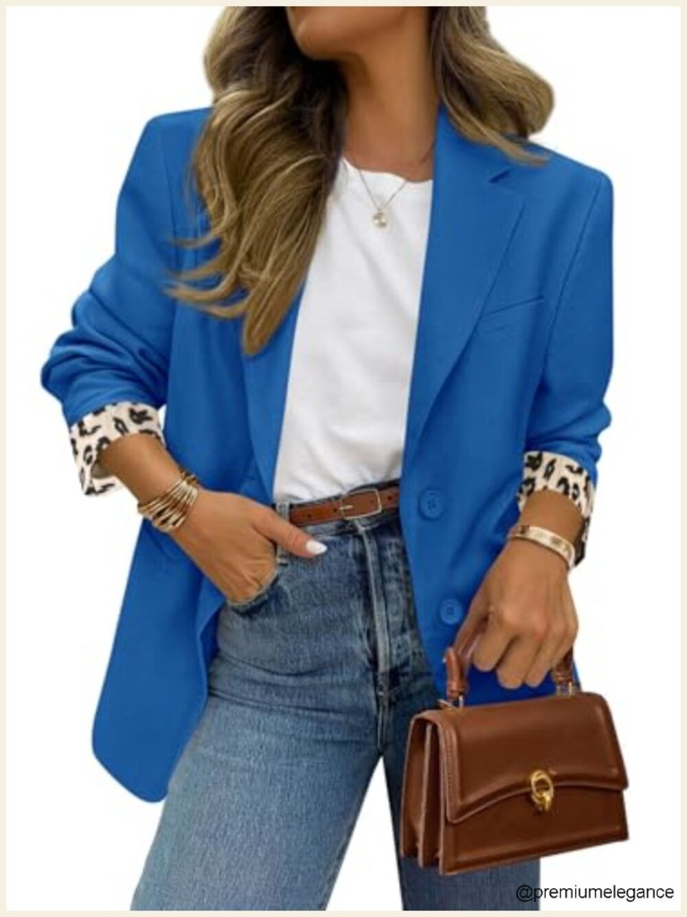 Open Front Leopard Print Blazer Suit Jacket Notch Lapel Long Sleeve